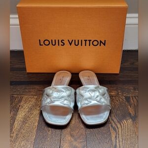 Brand New Louis Vuitton Revive Sandals in Metallic Color